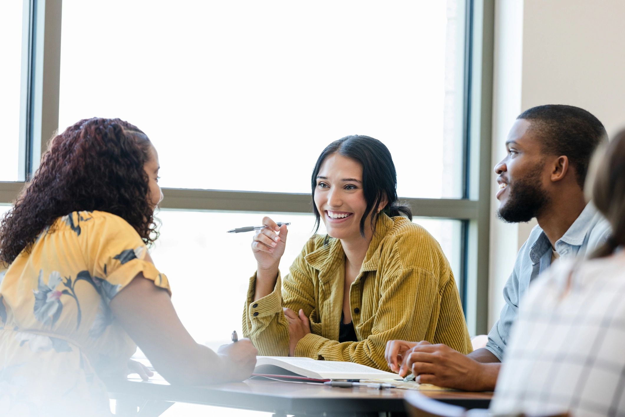 Group of students participating in a study session